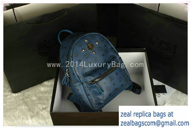 High Quality Replica MCM Stark Backpack Large in Calf Leather 8004 RoyalBlue - Click Image to Close